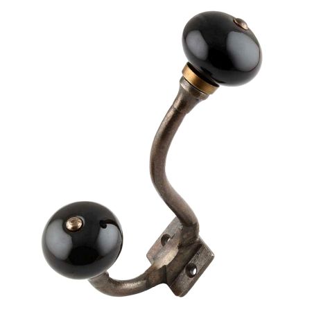 Black Ceramic Antique Iron Hooks